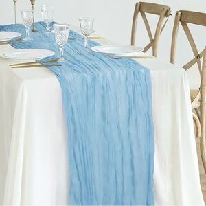 2 Light Blue Table Runners